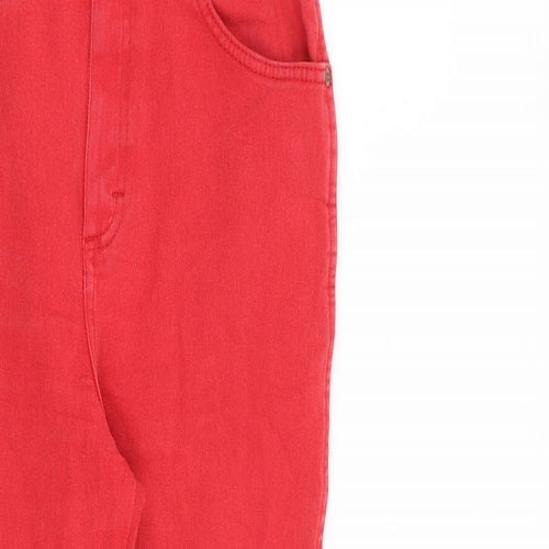 Lee Womens Red Cotton Straight Jeans Size 28 in L27 in Regular Zip