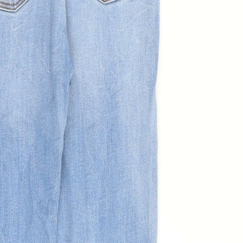 Zara Womens Blue Cotton Skinny Jeans Size 10 L26 in Regular Zip
