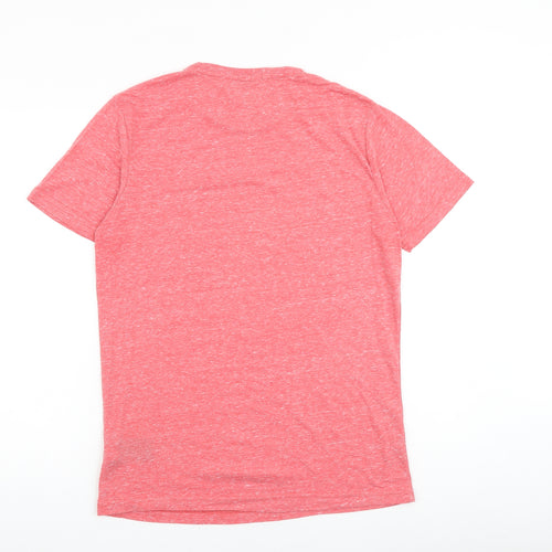 Tommy Hilfiger Mens Pink Polyester T-Shirt Size M Round Neck