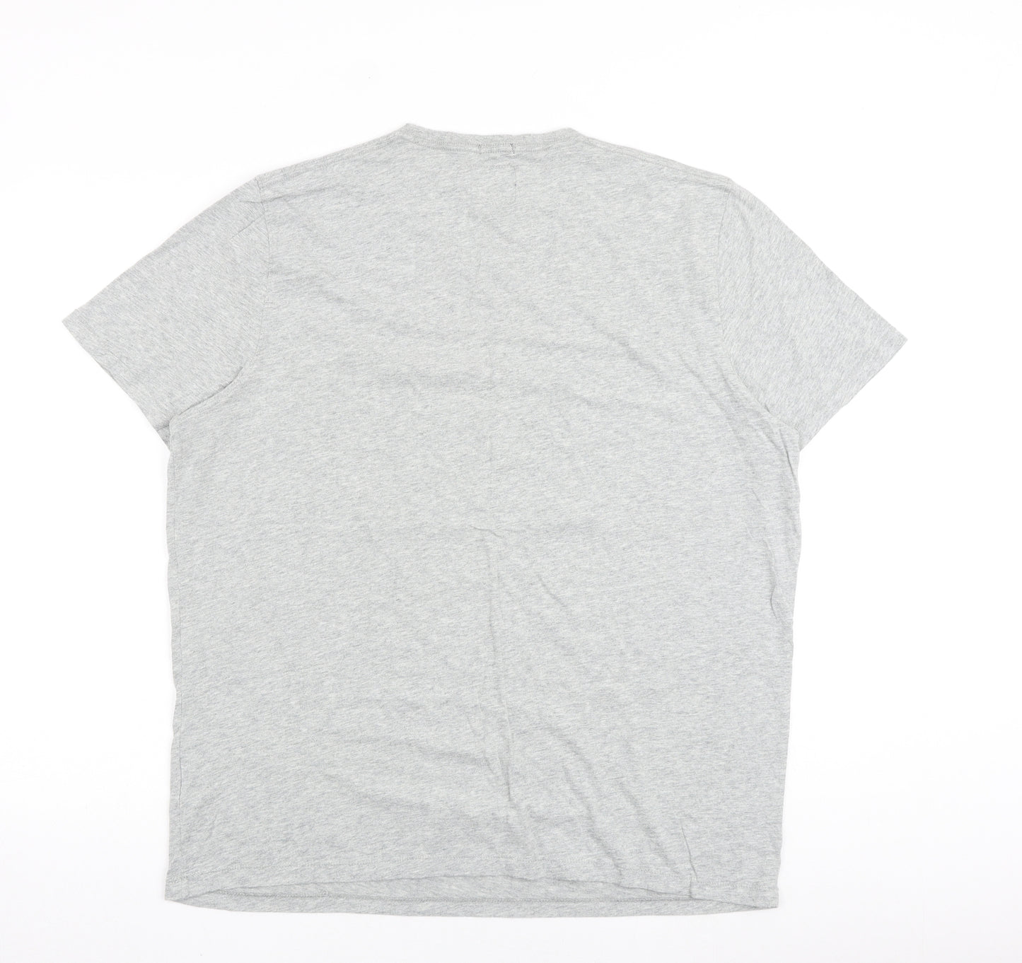 Abercrombie & Fitch Mens Grey Cotton T-Shirt Size 2XL V-Neck