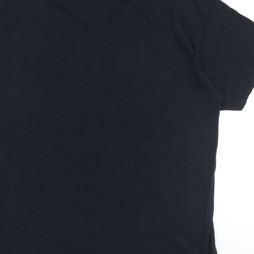 New Look Mens Black Polyester T-Shirt Size L Round Neck - Resolution