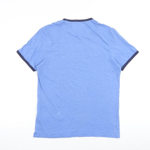 Lyle & Scott Mens Blue Cotton T-Shirt Size M Round Neck