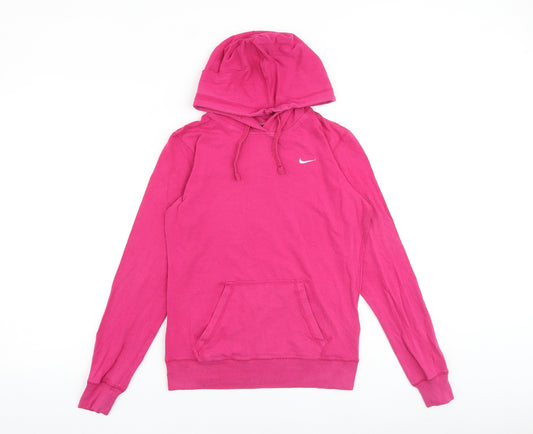 Nike Womens Pink Cotton Pullover Hoodie Size S Pullover