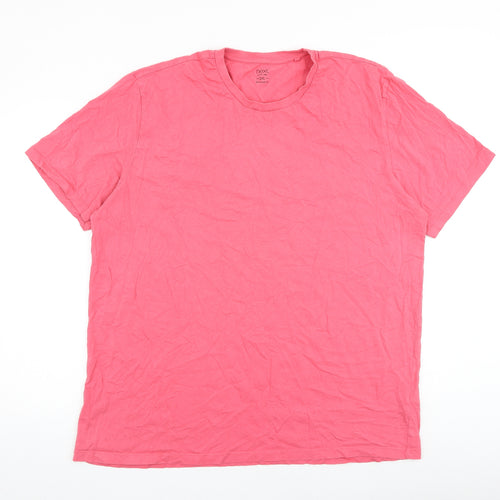 NEXT Mens Pink Cotton T-Shirt Size 2XL Round Neck