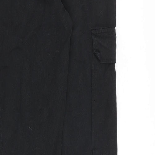 Stradivarius Womens Black Cotton Straight Jeans Size 12 L32 in Regular Zip - Cargo
