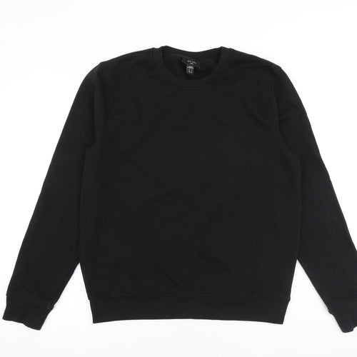 New Look Mens Black Cotton Pullover Sweatshirt Size M