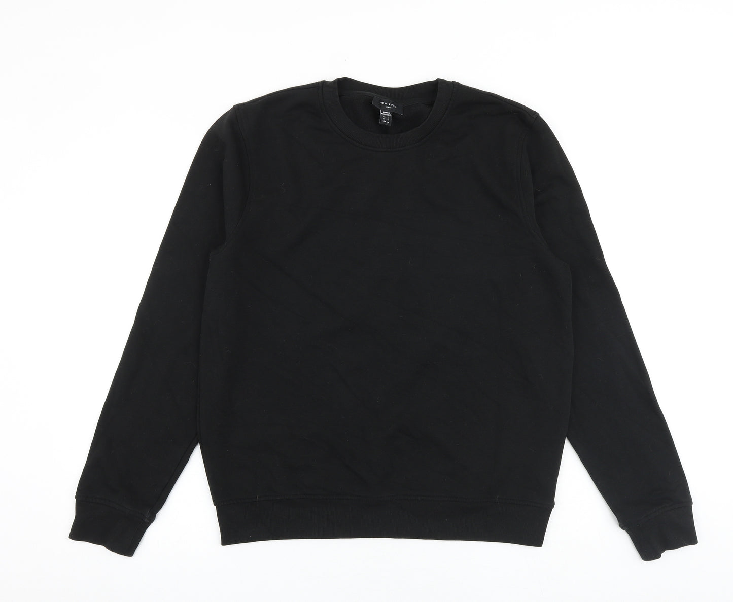 New Look Mens Black Cotton Pullover Sweatshirt Size M