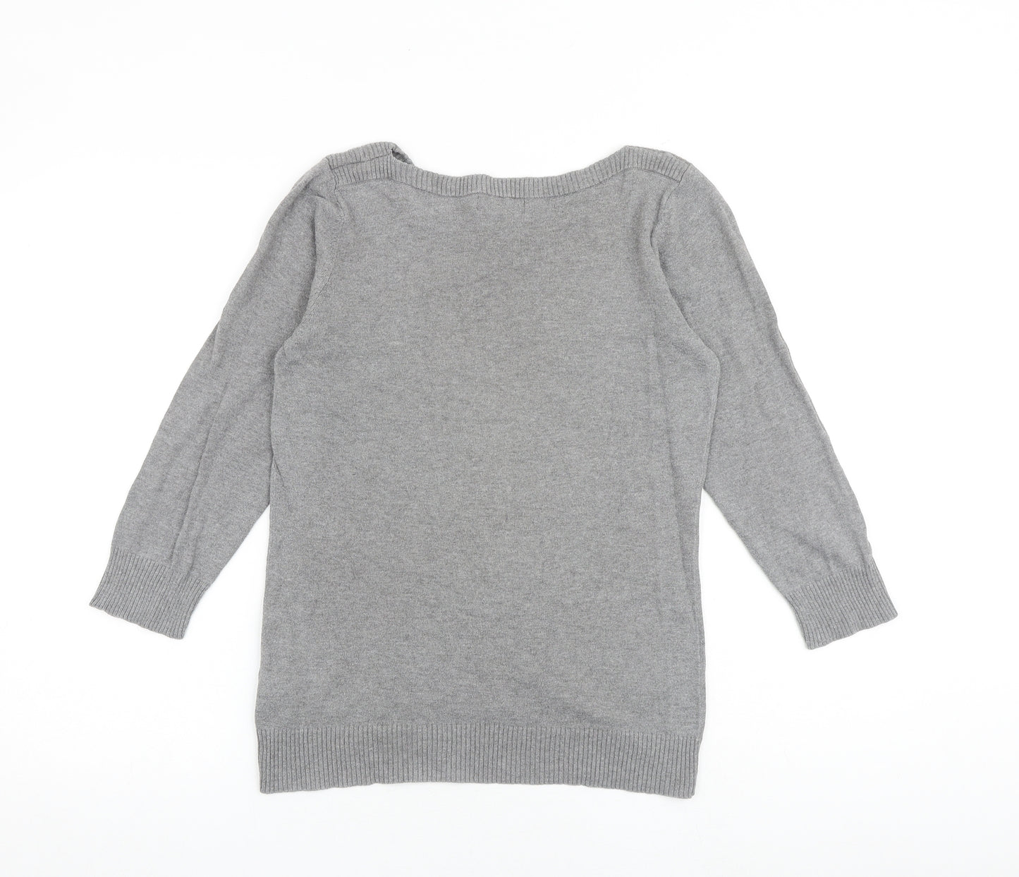 NEXT Womens Grey Round Neck Cotton Pullover Jumper Size 12