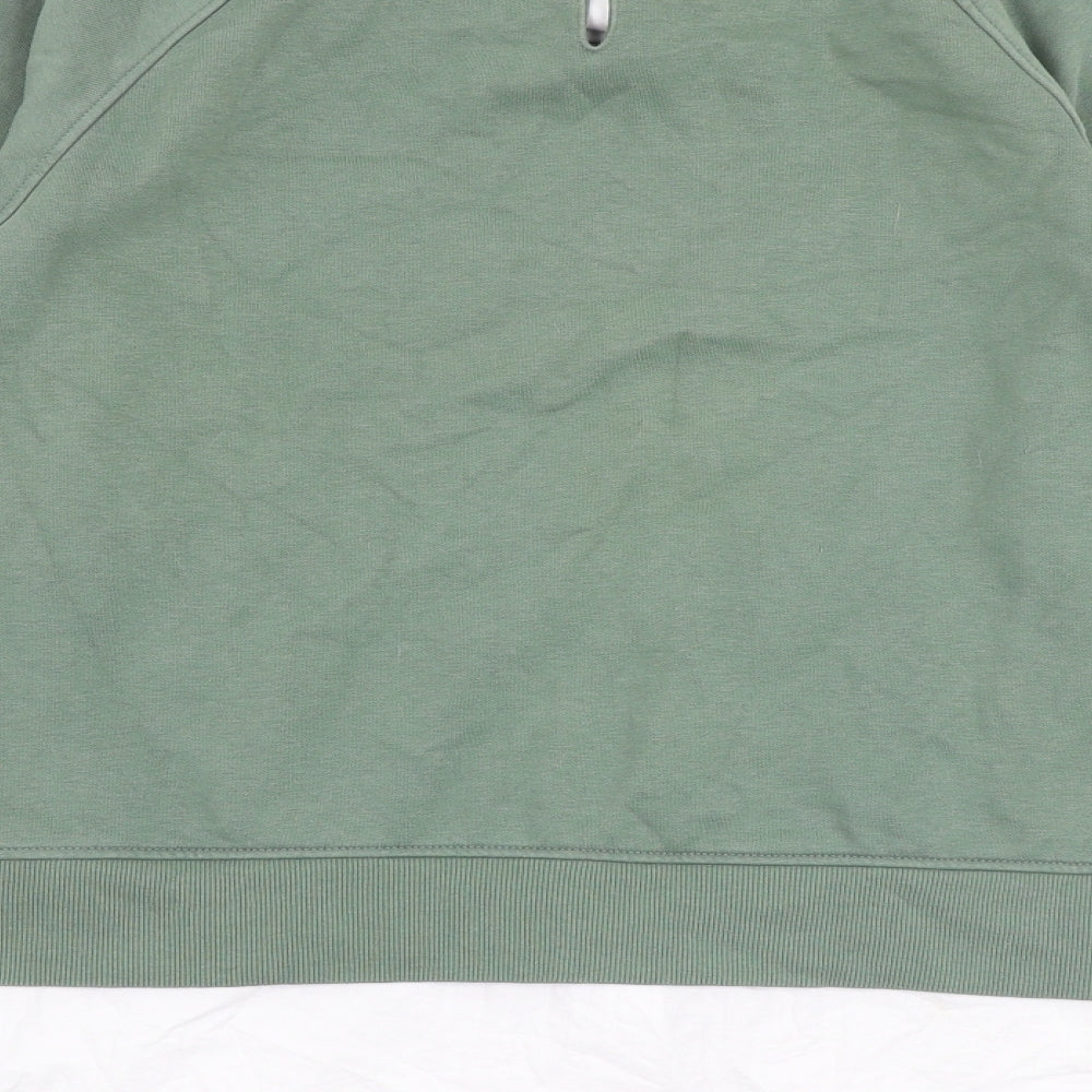 NEXT Womens Green Cotton Pullover Sweatshirt Size M Button - Paris 1976