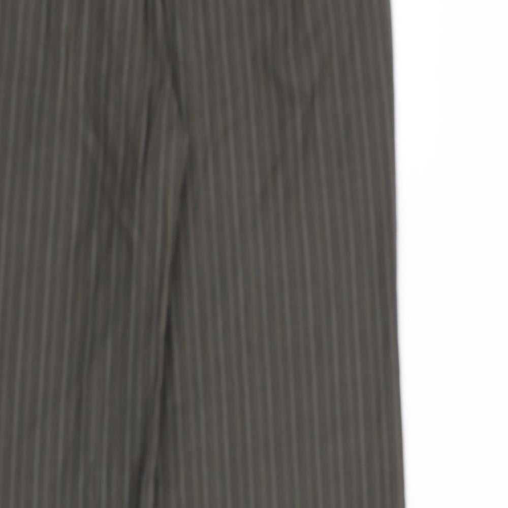 NEXT Womens Brown Striped Viscose Dress Pants Trousers Size 10 L31 in Regular Zip