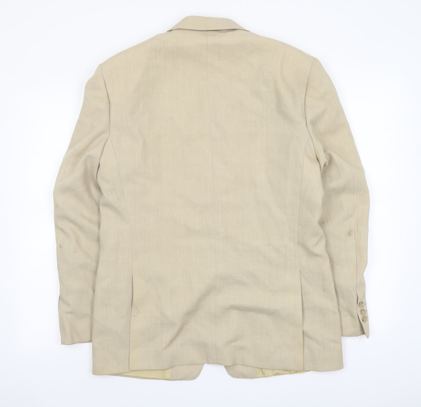 Austin Reed Mens Beige Polyester Jacket Suit Jacket Size 40 Regular