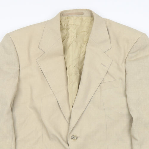 Austin Reed Mens Beige Polyester Jacket Suit Jacket Size 40 Regular