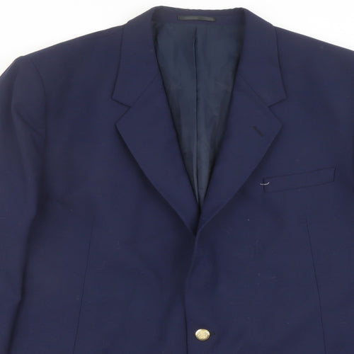 Teraviva Mens Blue Polyester Jacket Blazer Size 50 Regular