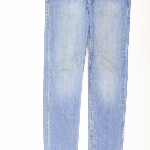 Burton Mens Blue Cotton Straight Jeans Size 32 in L34 in Regular Button