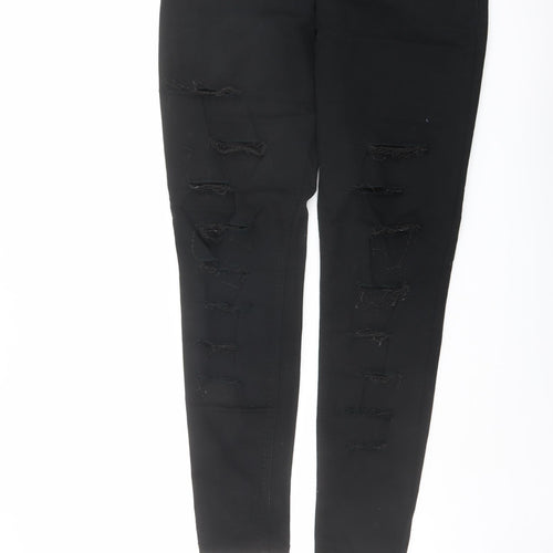 New Look Womens Black Cotton Skinny Jeans Size 16 L30 in Regular Button