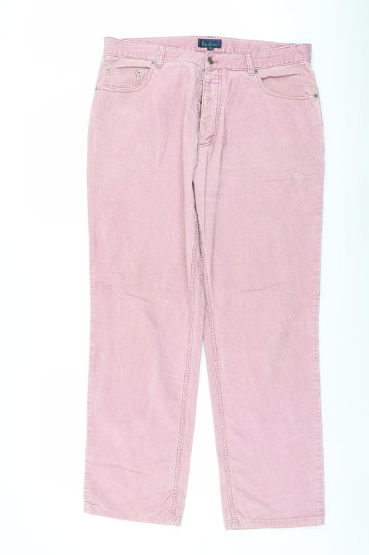 Boden Womens Pink Cotton Trousers Size 8 L30 in Regular Button
