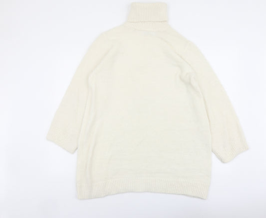 In the Style Womens Ivory Roll Neck Polyamide Pullover Jumper Size 6