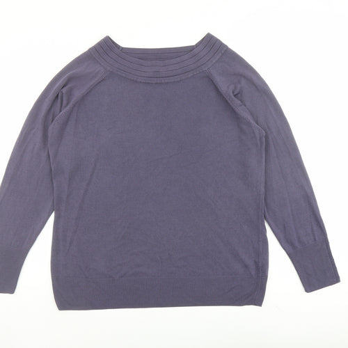 Marks and Spencer Womens Purple Round Neck Acrylic Pullover Jumper Size 20
