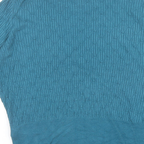 Marks and Spencer Womens Blue Round Neck Viscose Pullover Jumper Size 18