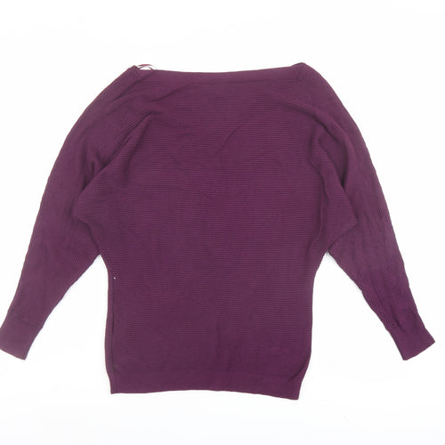 Edit Or's Cut Womens Purple Boat Neck Viscose Pullover Jumper Size 6