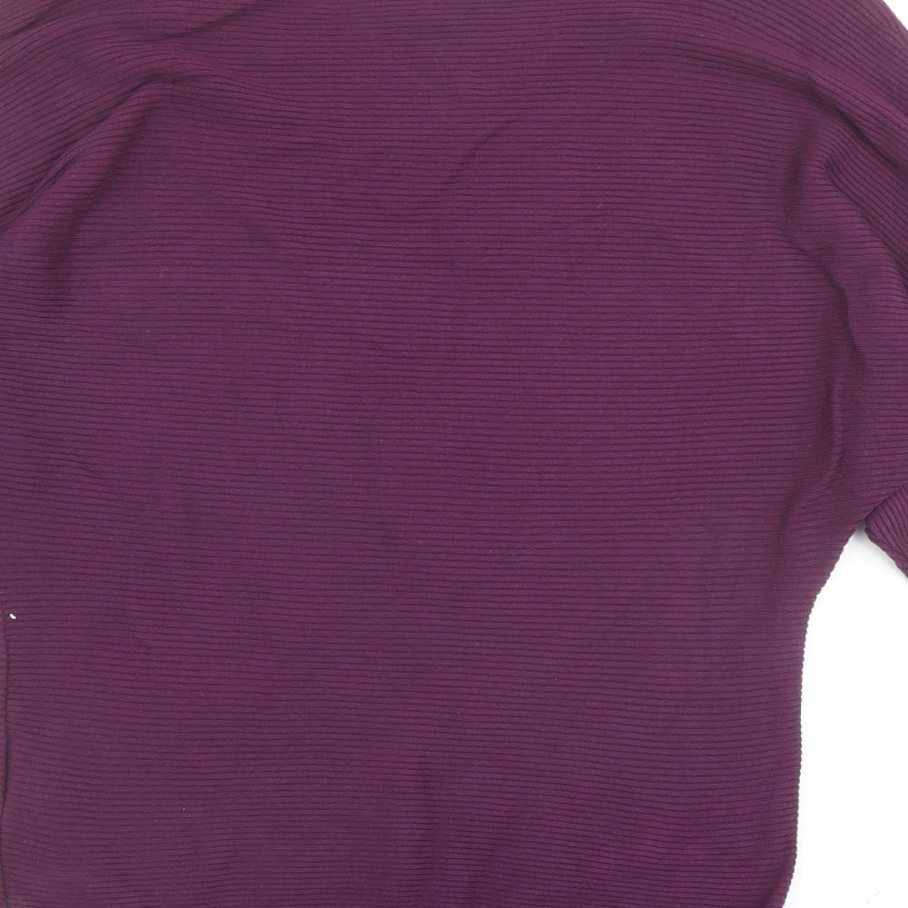 Edit Or's Cut Womens Purple Boat Neck Viscose Pullover Jumper Size 6