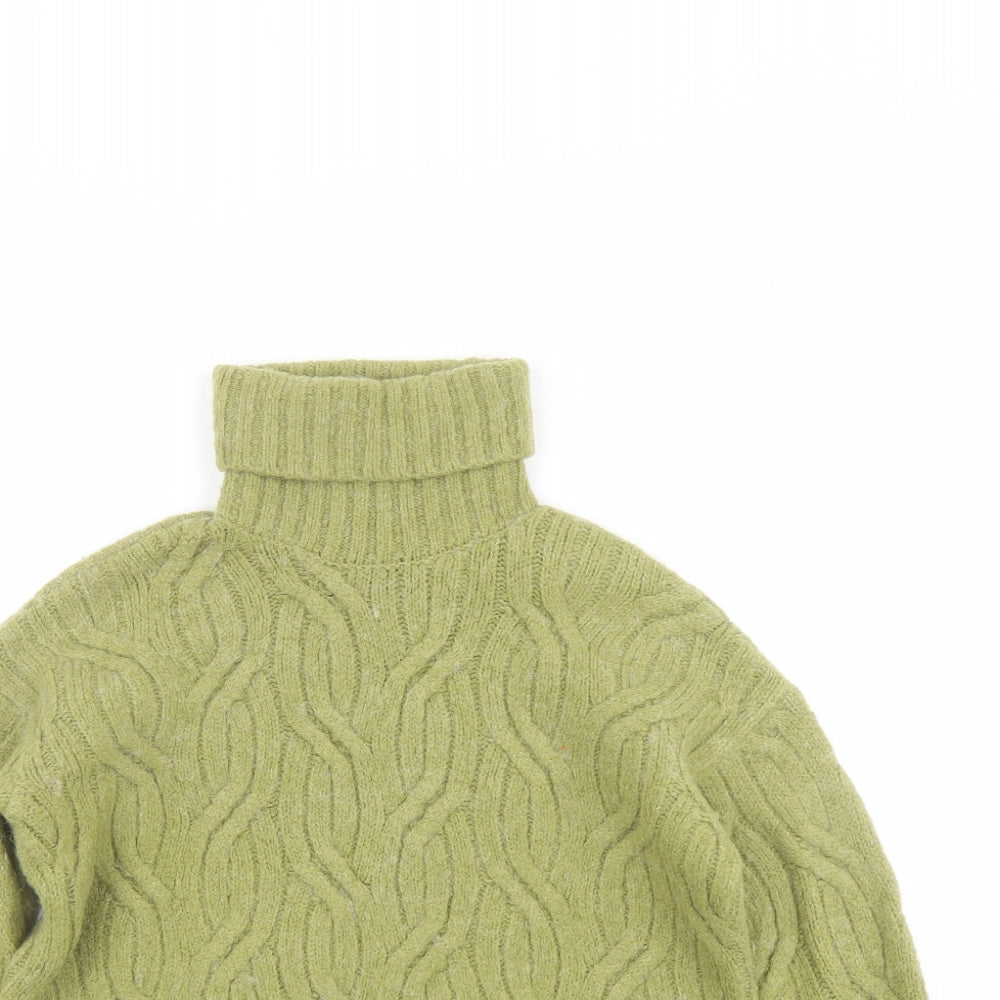 Marks and Spencer Womens Green Roll Neck Acrylic Pullover Jumper Size XS
