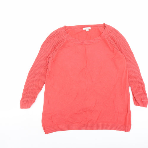Gap Womens Orange Round Neck Acrylic Pullover Jumper Size XS