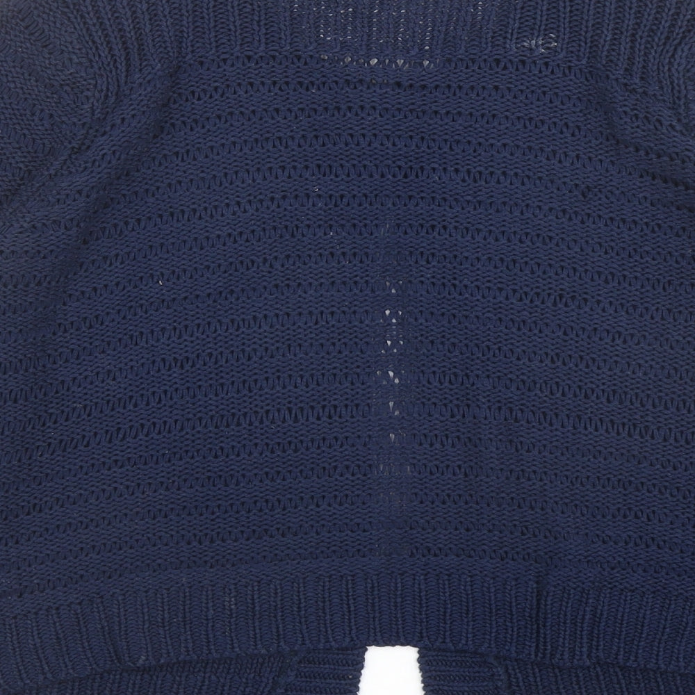Debenhams Womens Blue Round Neck Acrylic Cardigan Jumper Size 14