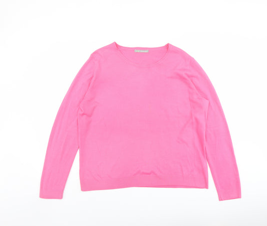 Marks and Spencer Womens Pink Round Neck Acrylic Pullover Jumper Size 16