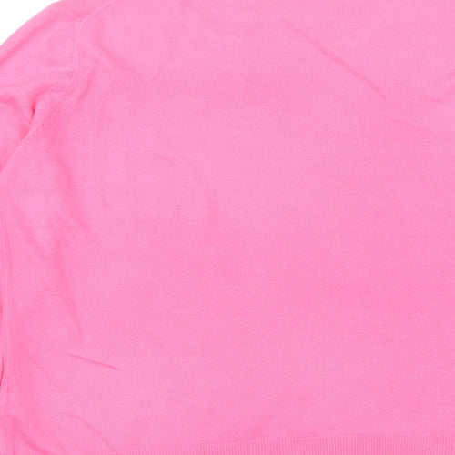 Marks and Spencer Womens Pink Round Neck Acrylic Pullover Jumper Size 16