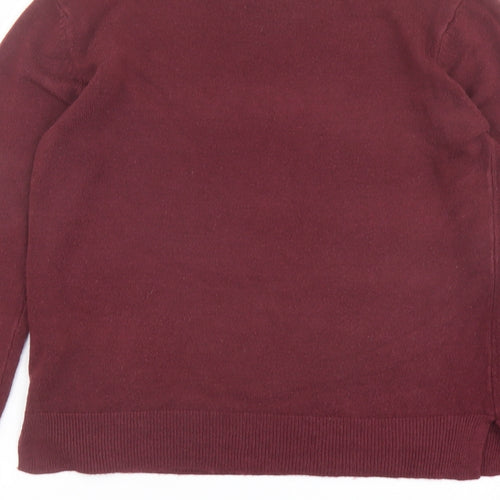 Marks and Spencer Womens Red Round Neck Acrylic Pullover Jumper Size 10