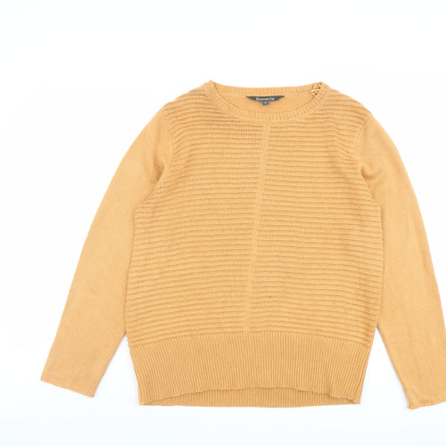 Bonmarché Womens Orange Round Neck Acrylic Pullover Jumper Size 16