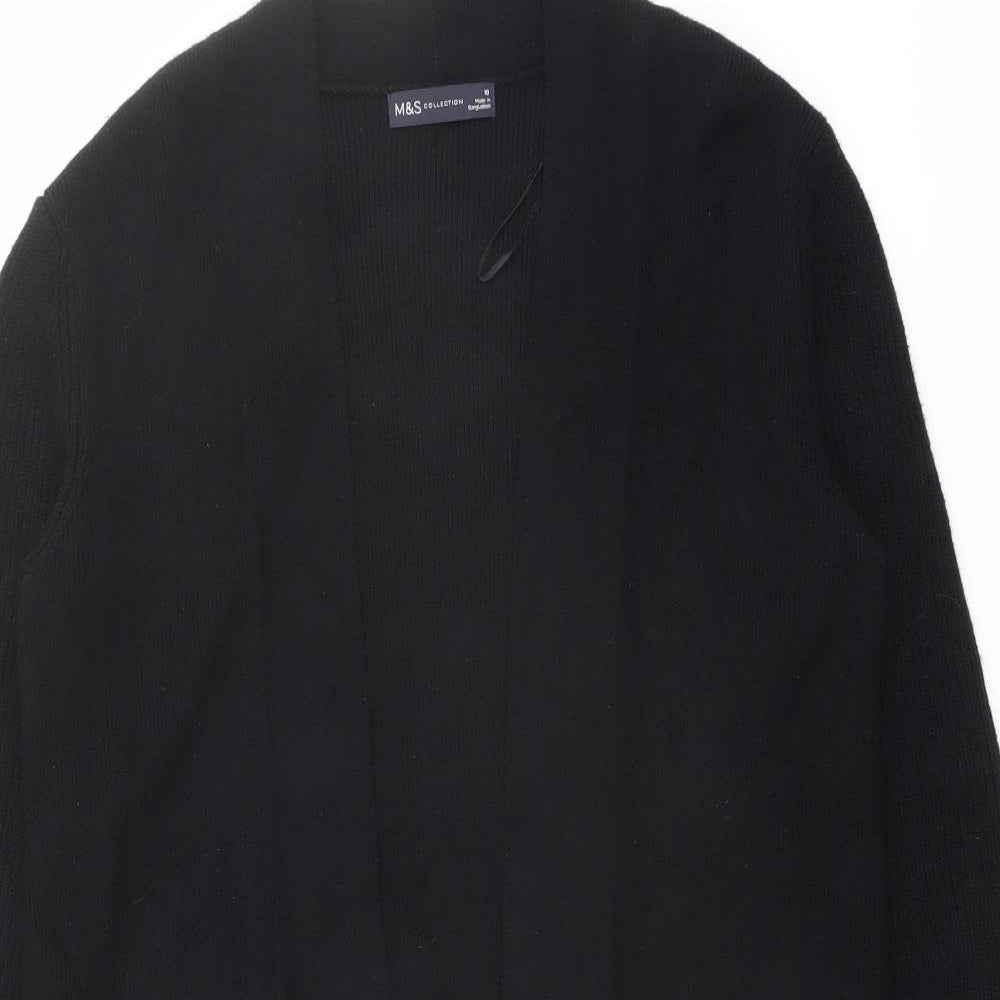 Marks and Spencer Womens Black V-Neck Viscose Cardigan Jumper Size 10