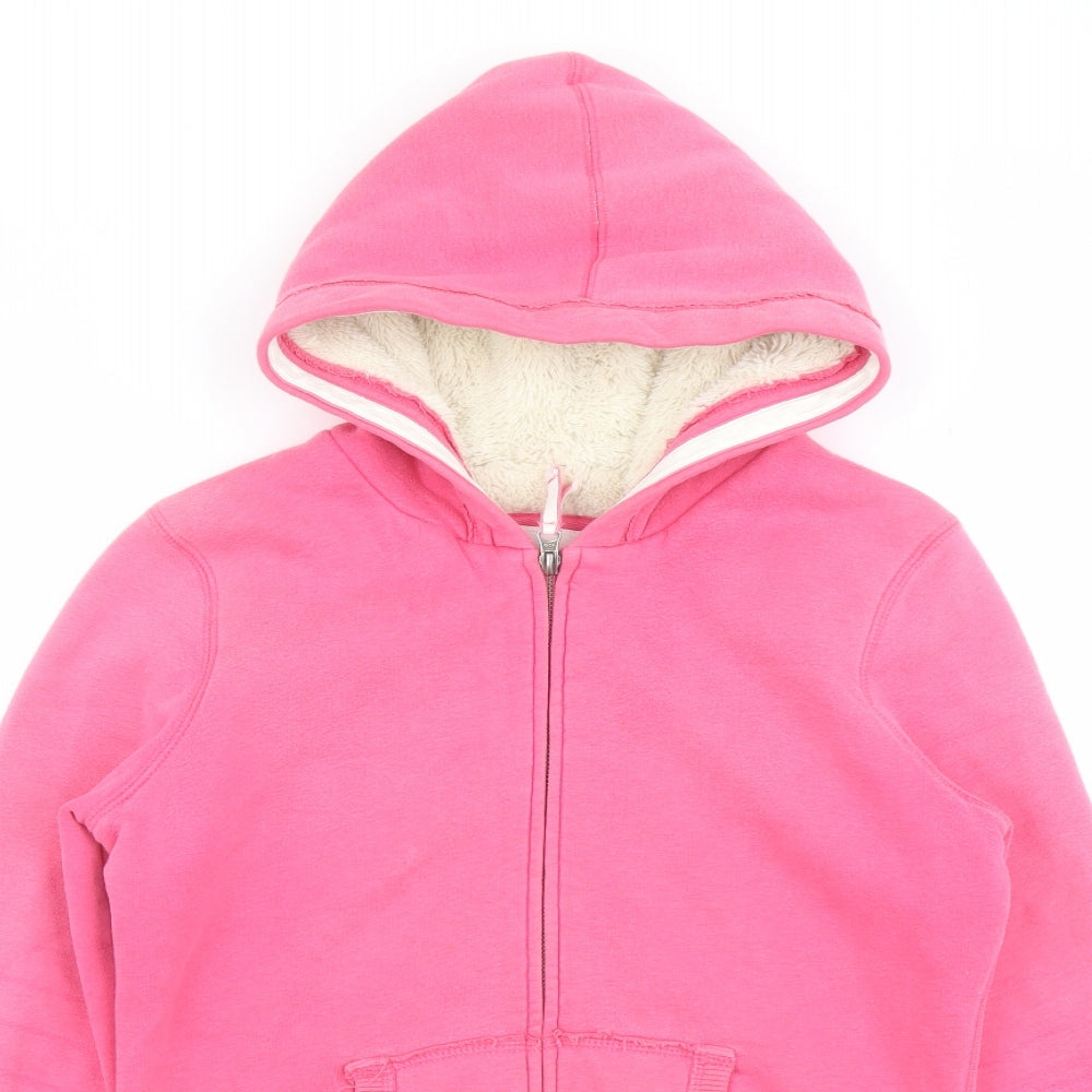 H&M Womens Pink Cotton Full Zip Hoodie Size M Zip