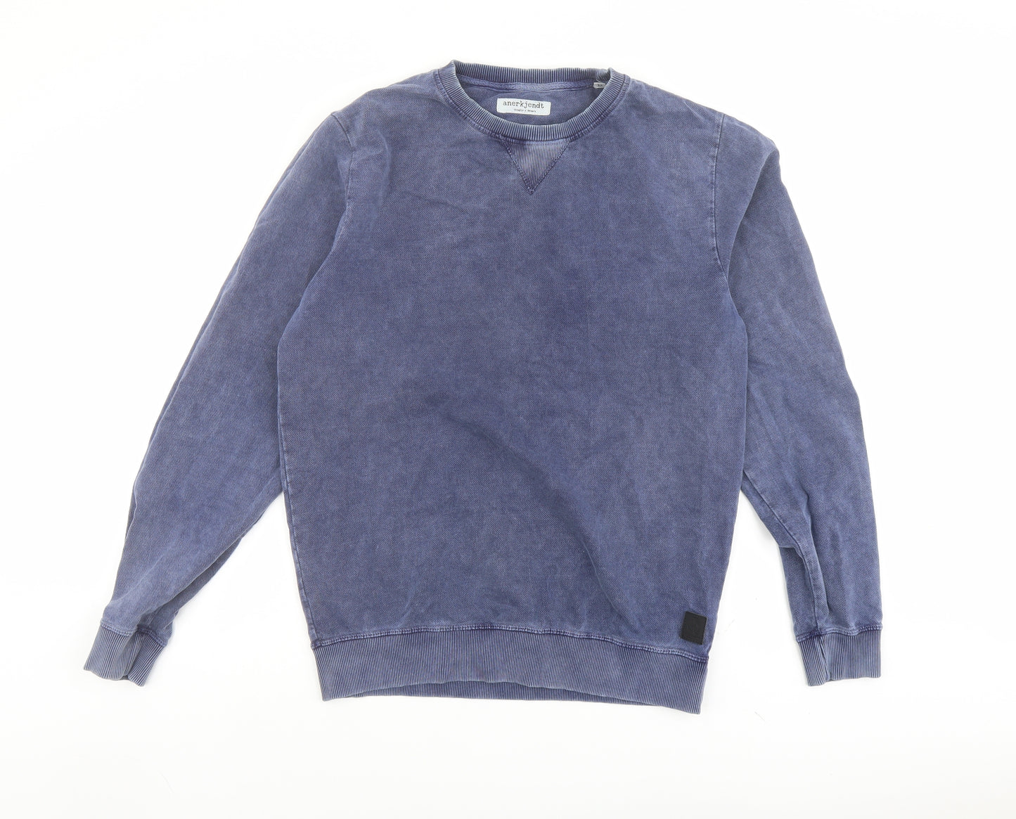 Anerkjendt Mens Blue Cotton Pullover Sweatshirt Size M