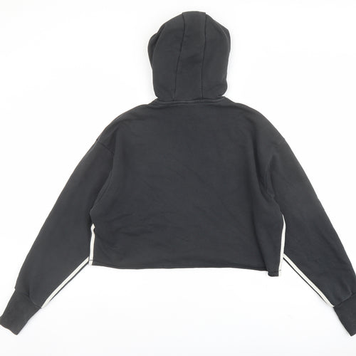 adidas Womens Black Cotton Pullover Hoodie Size 10 Pullover