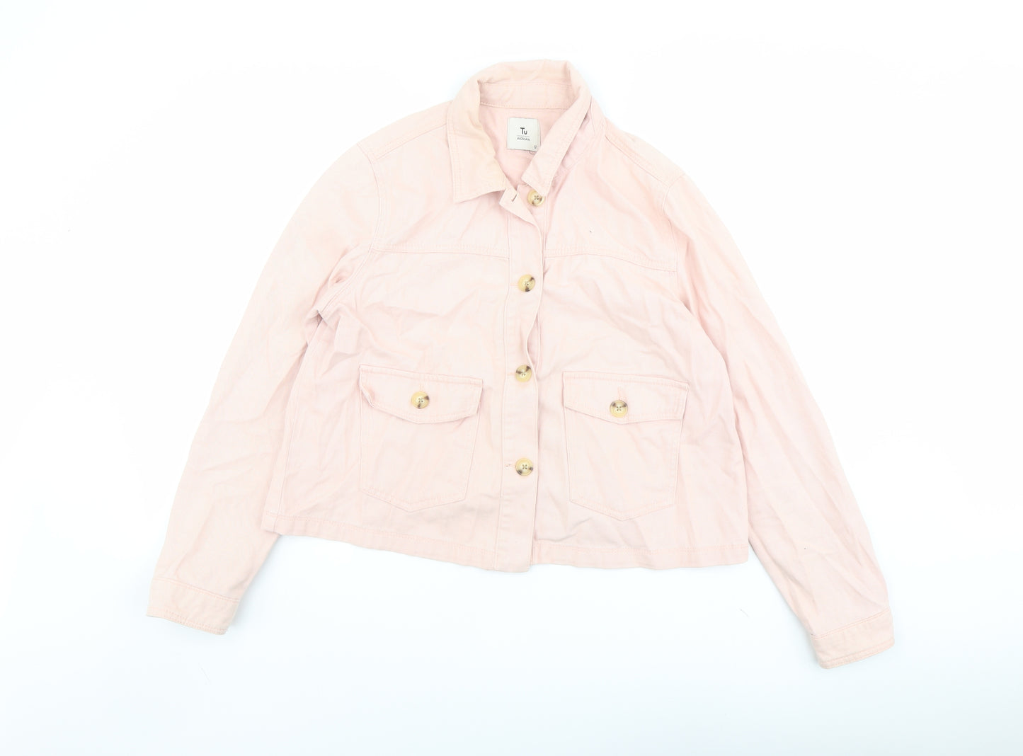 TU Womens Pink Jacket Size 12 Button