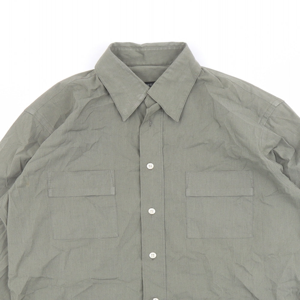 Mexx Mens Green Cotton Button-Up Size S Collared Button