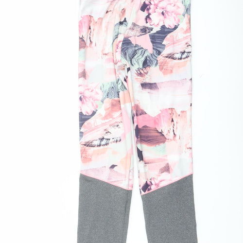 River Island Girls Grey Floral Polyester Pedal Pusher Trousers Size 11-12 Years Regular Pullover