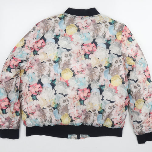 Golf Co Womens Multicoloured Floral Bomber Jacket Jacket Size M Zip