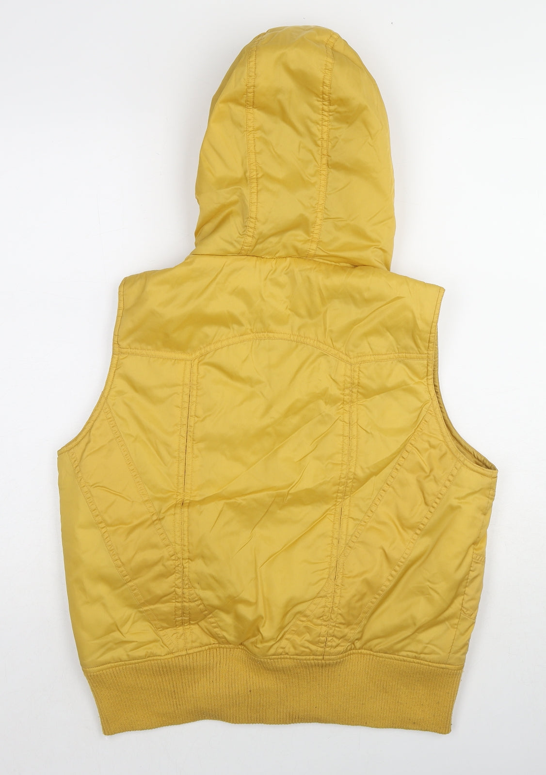 NEXT Womens Yellow Gilet Jacket Size 14 Zip