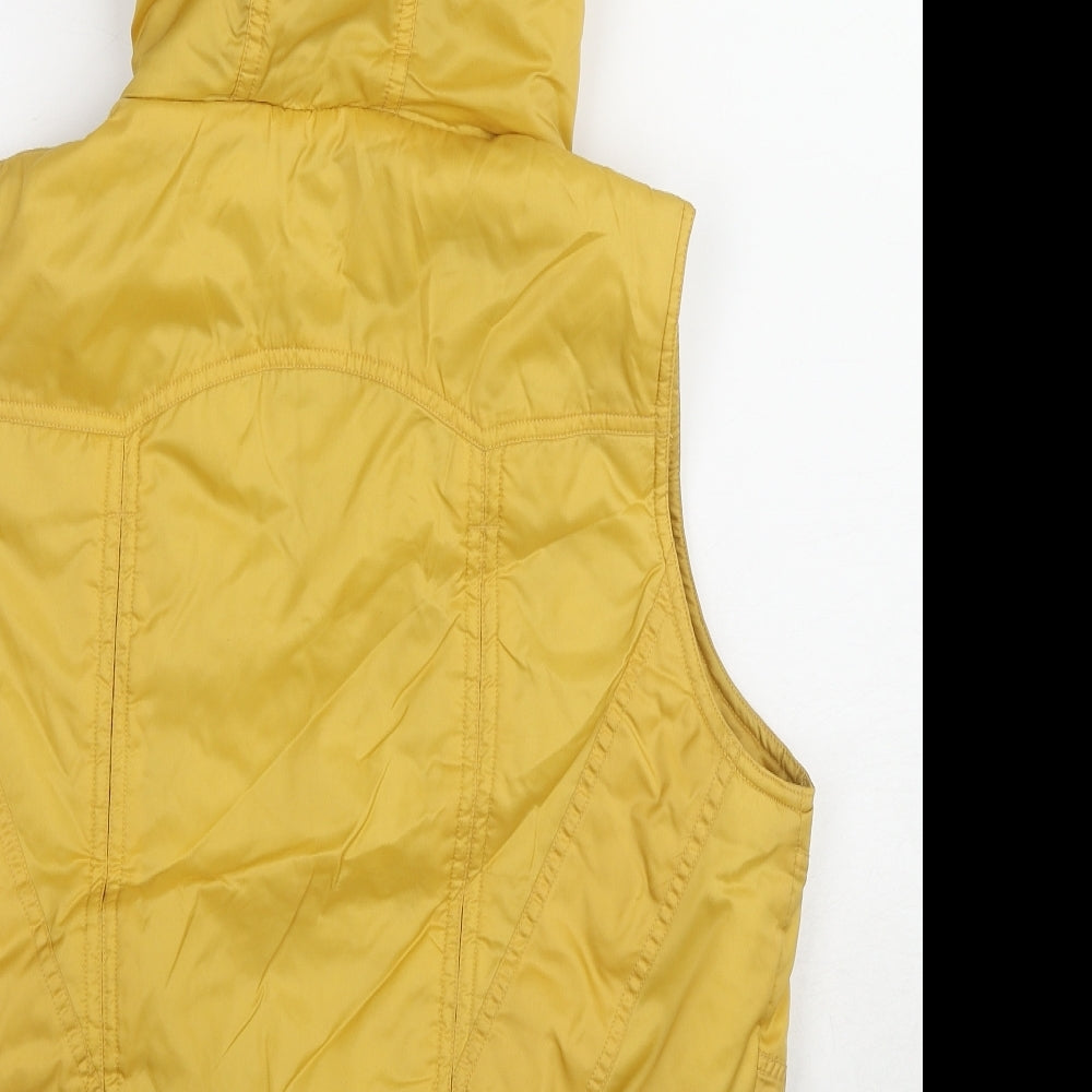 NEXT Womens Yellow Gilet Jacket Size 14 Zip