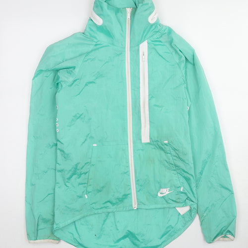 Nike Womens Green Windbreaker Jacket Size XS Zip