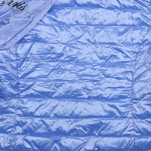 L'amie de Paris Womens Blue Quilted Jacket Size M Zip - Rain Proof Bag Included