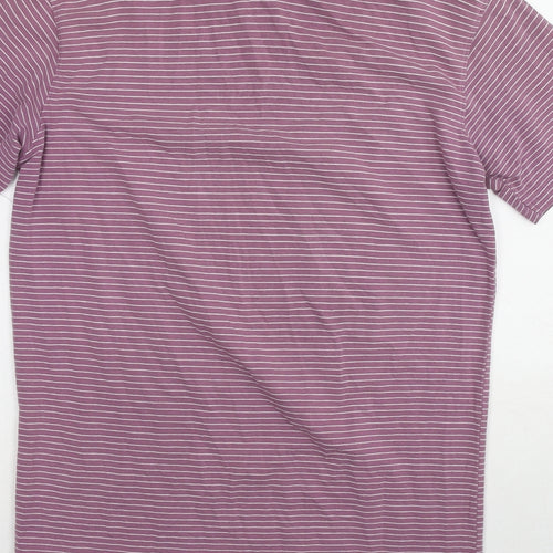 Lindbergh Mens Red Striped Cotton T-Shirt Size M Round Neck Pullover