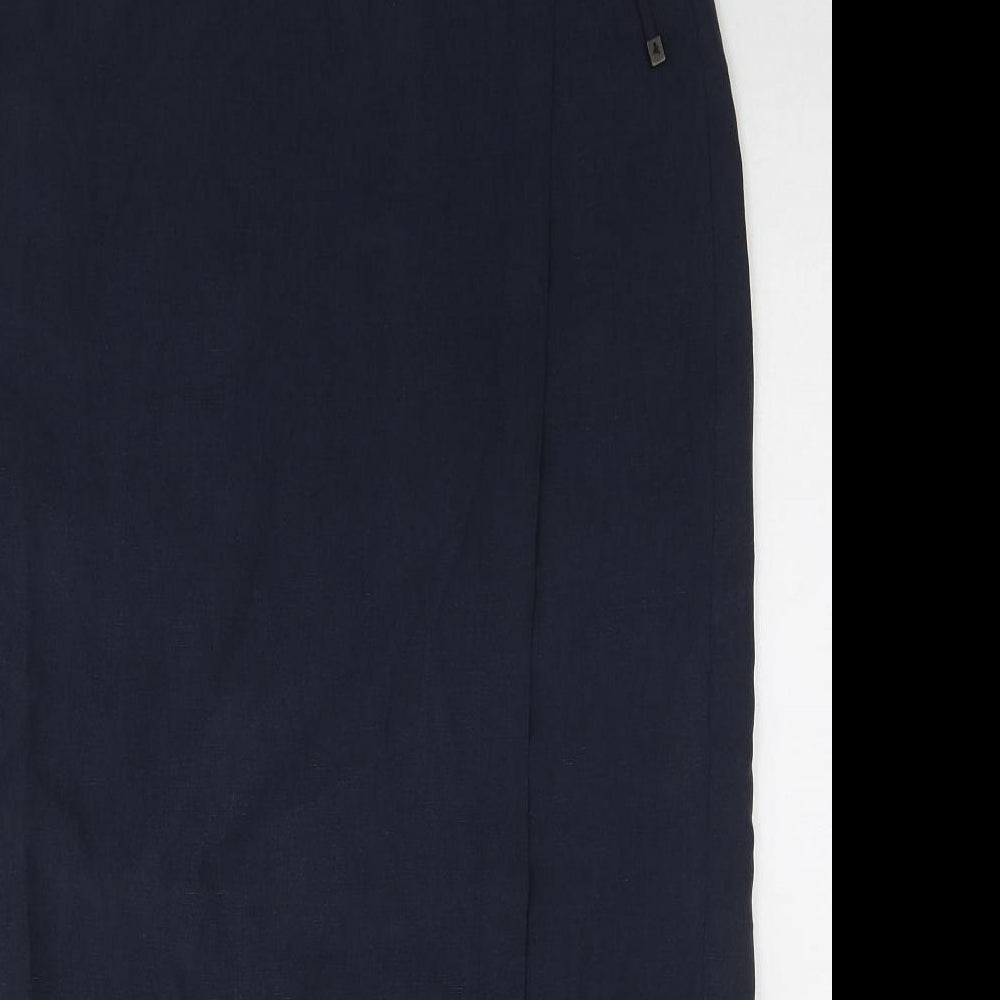 Marks and Spencer Womens Blue Lyocell Wrap Skirt Size 20 Button