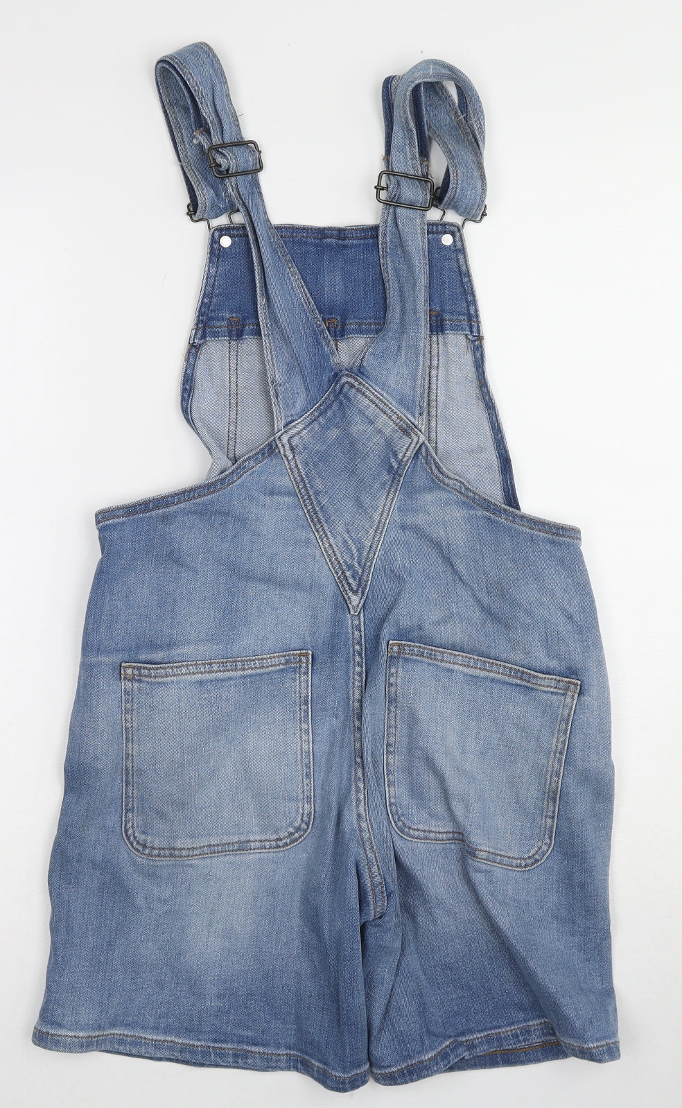 Fat Face Womens Blue Cotton Dungaree One-Piece Size 8 Button - Dungaree Short