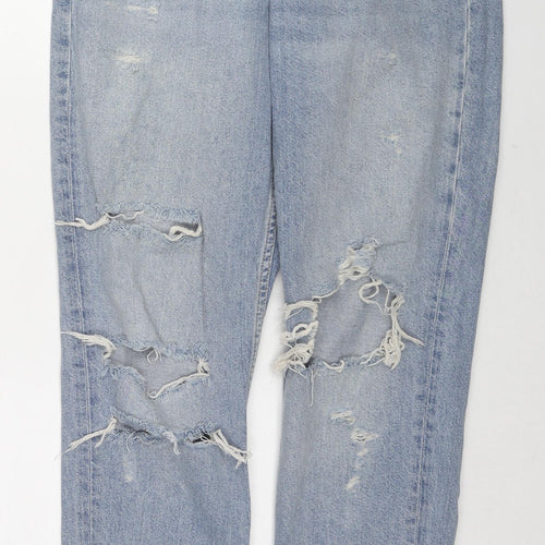 H&M Womens Blue Cotton Straight Jeans Size 28 in L29 in Regular Zip