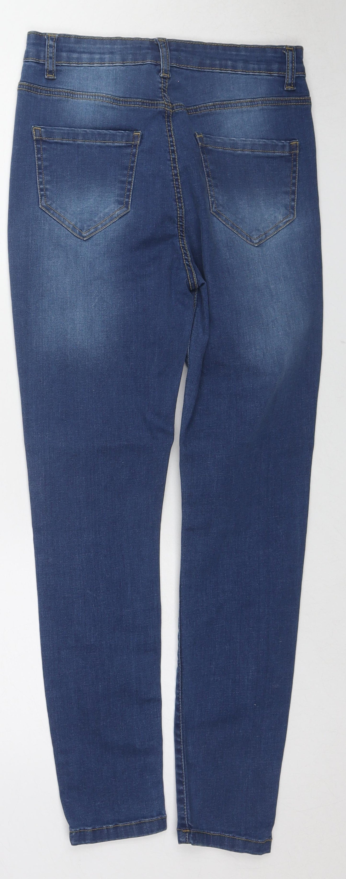 I SAW IT FIRST Womens Blue Cotton Skinny Jeans Size 6 L26 in Regular Zip