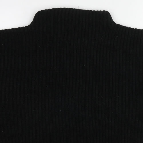PRETTYLITTLETHING Womens Black Mock Neck Acrylic Pullover Jumper Size XL